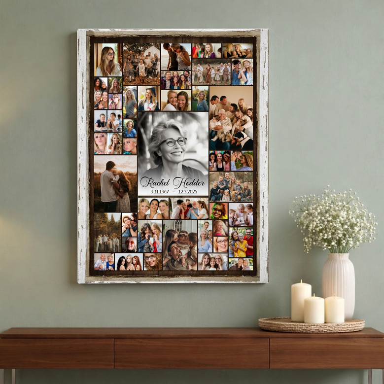 Mom Memorial Celebration of Life Photo Collage Custom Canvas Mom Memorial Celebration of Life Photo Collage Custom Canvas