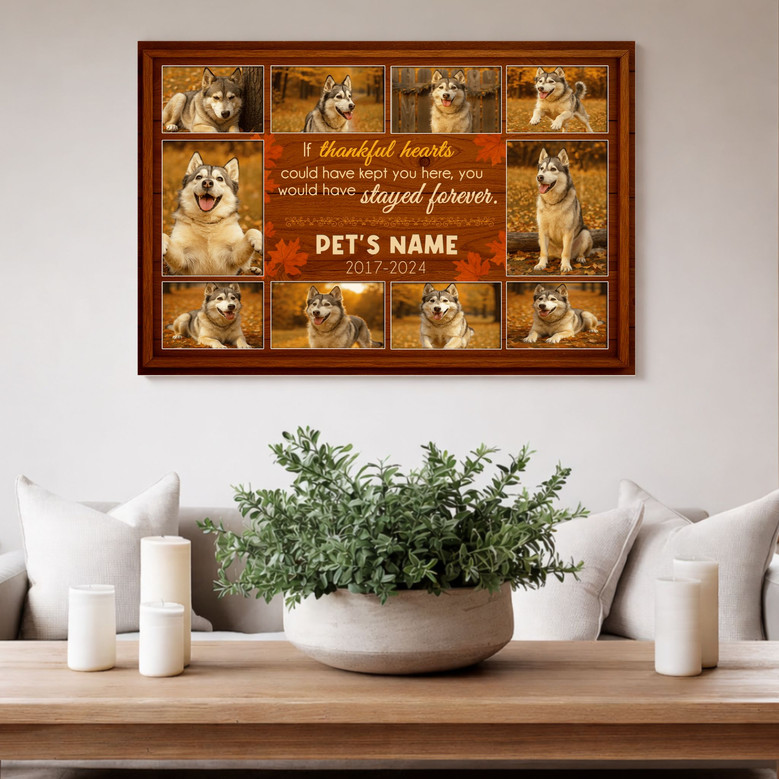 Personalized Dog Memorial Canvas - Thanksgiving Fall Theme Personalized Dog Memorial Canvas - Thanksgiving Fall Theme