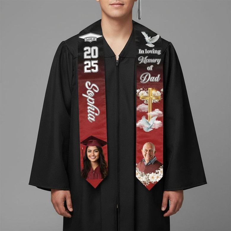 Remembering Them Always Custom Photo Graduation Stool Tribute