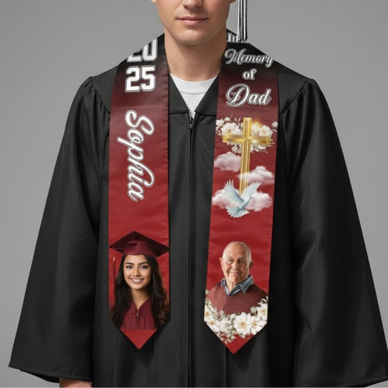 Remembering Them Always Custom Photo Graduation Stool Tribute
