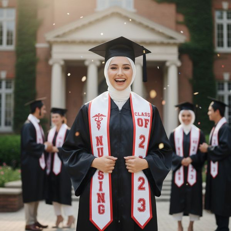 Stitched with Pride Custom Graduation Stool Embroidery Sash