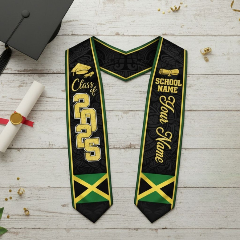 Wear Your Roots Custom 2026 Jamaican Flag Graduation Stool