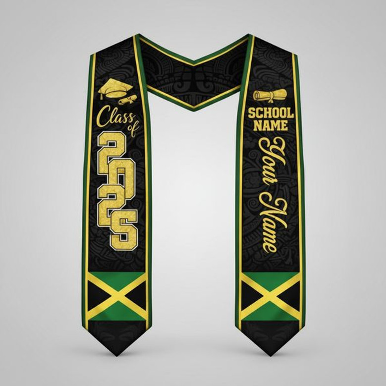 Wear Your Roots Custom 2026 Jamaican Flag Graduation Stool