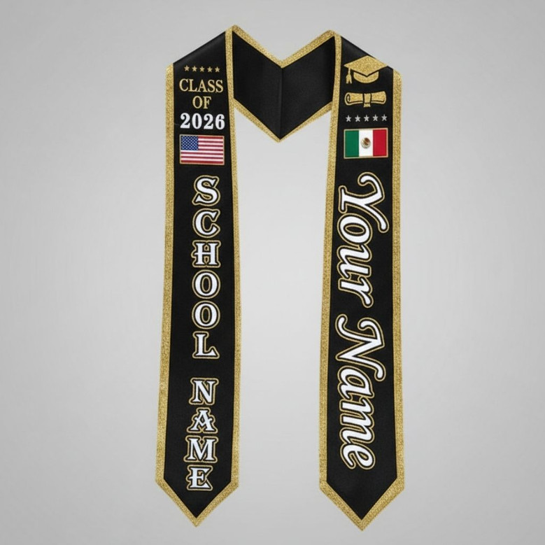 Your Milestone 2026 Custom Name Graduation Stool Sash