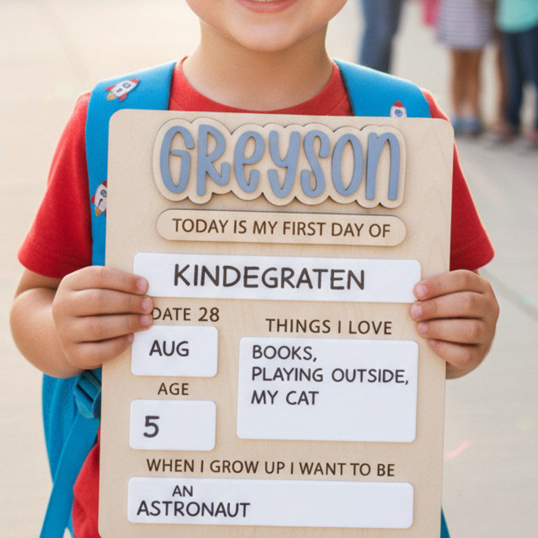 Capture the Joy - Reusable First/Last of School Sign for Kids