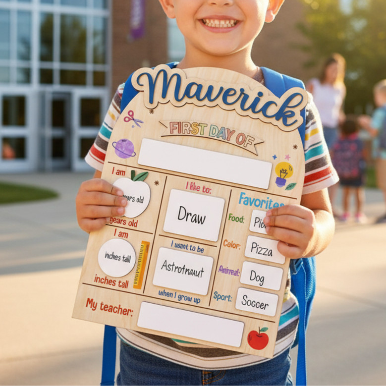 Capture the Memories - Custom First/Last of School Sign Board