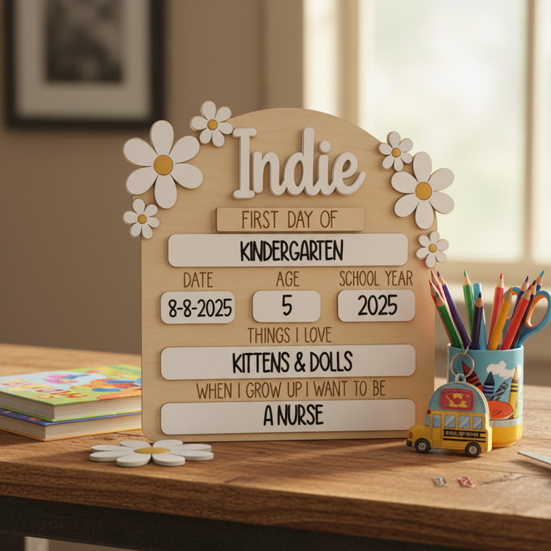 Daisy Dreams - Personalized First/Last of School Sign Milestone Board