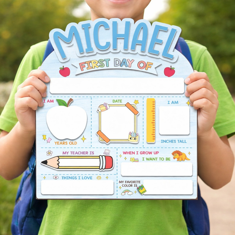 Capture Every Memory - Custom First/Last of School Sign for Kids