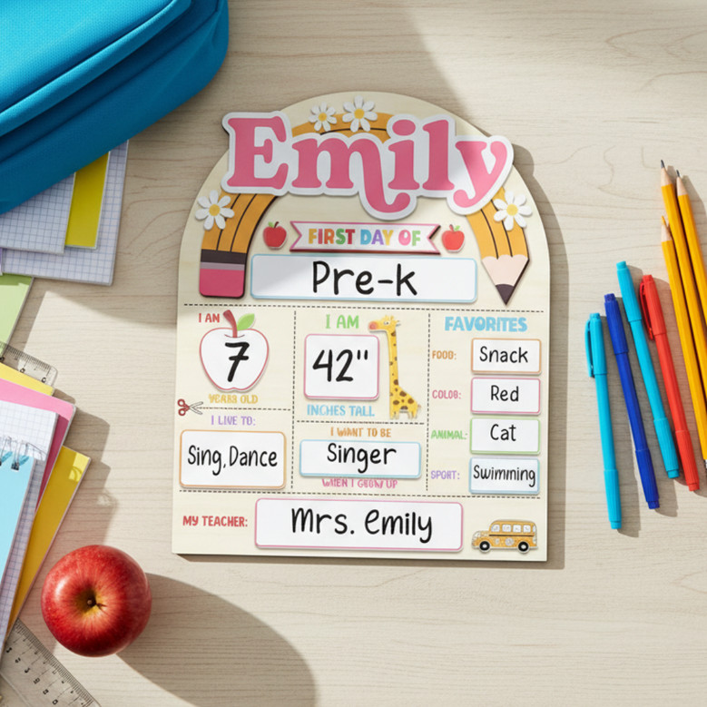 Cherish Every Milestone - First/Last of School Sign for Kids Cherish Every Milestone - First/Last of School Sign for Kids