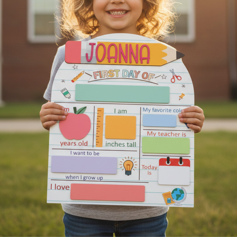 Grow With Them - Custom Reusable First/Last of School Sign