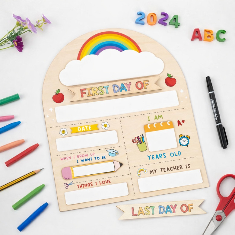 Growing Up Fast - Reusable First/Last of School Sign Board