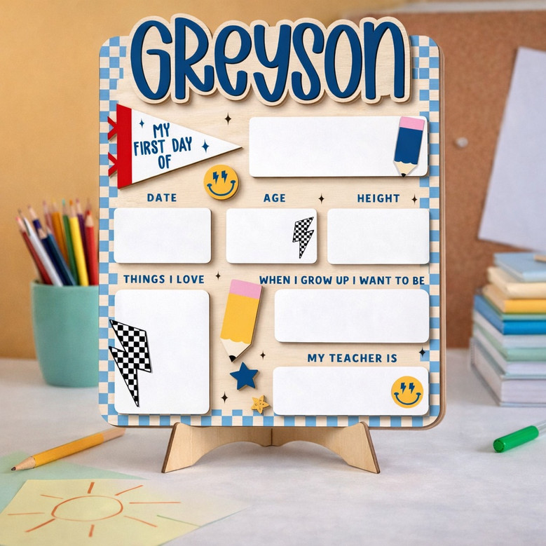 His School Journey - Boys First/Last of School Sign Board His School Journey - Boys First/Last of School Sign Board