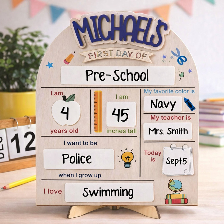 Preserve the Memories - Custom First/Last of School Sign for Kids