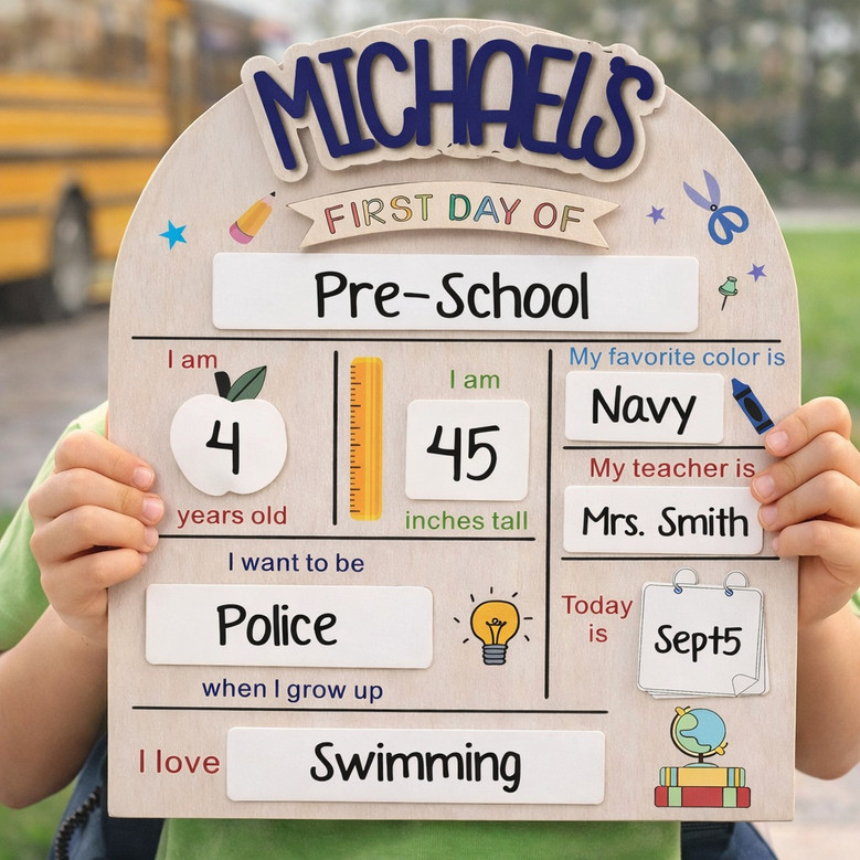 Preserve the Memories - Custom First/Last of School Sign for Kids