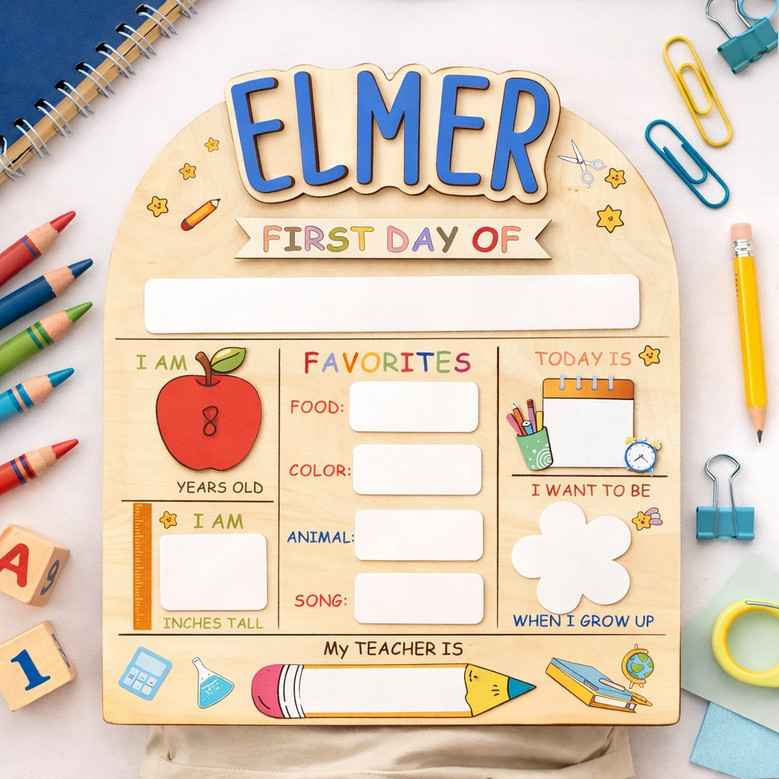 Your Little Learner's First/Last of School Sign Keepsake