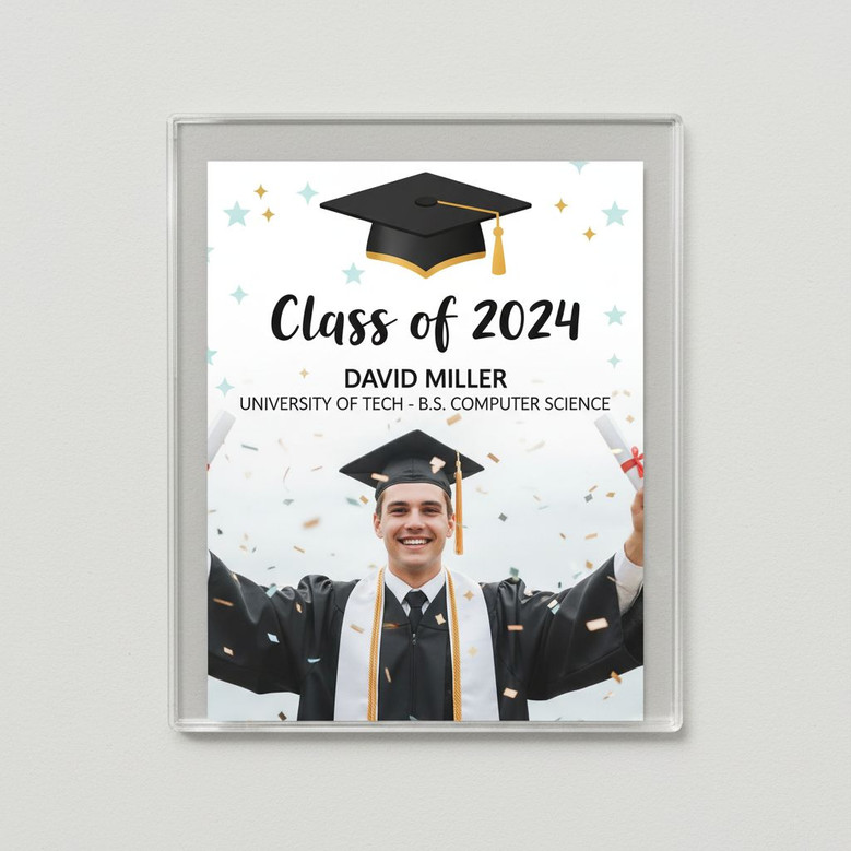 2026 Grad Milestone Custom Acrylic Photo Magnet Keepsake