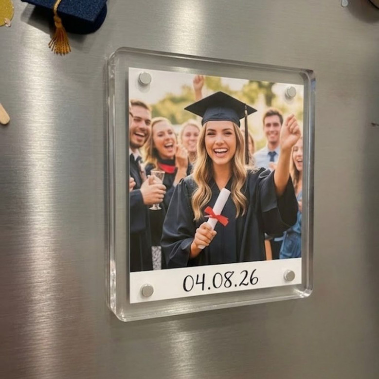 2026 Grad Milestone Custom Date Acrylic Photo Magnet Keepsake
