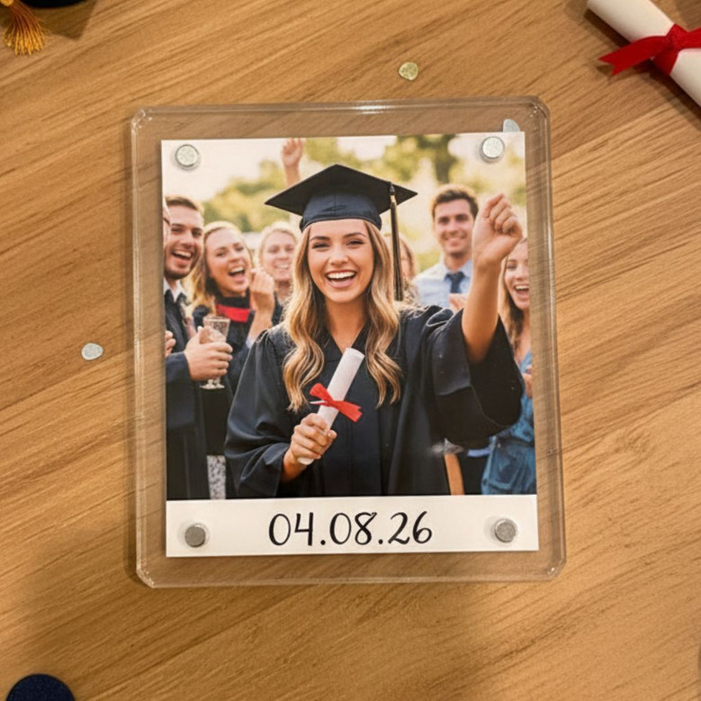 2026 Grad Milestone Custom Date Acrylic Photo Magnet Keepsake