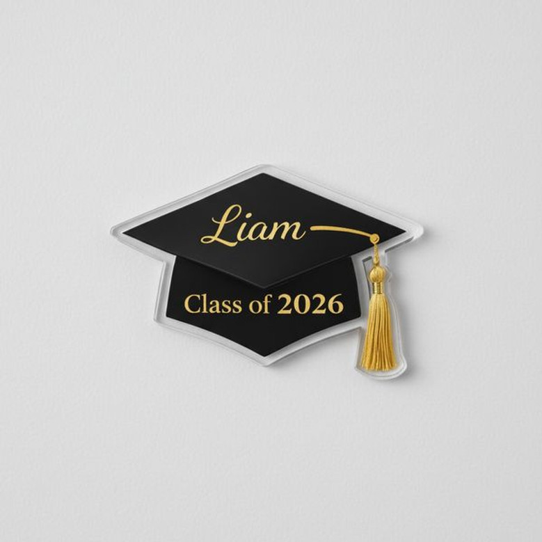 2026 Grad Milestone Personalized Acrylic Photo Magnet Cap