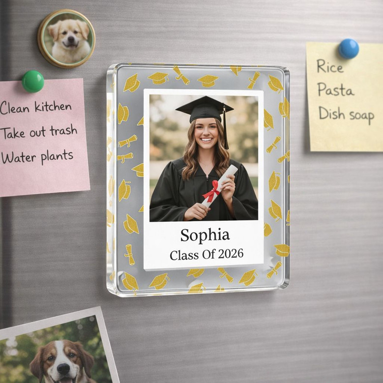 Celebrate Graduation Success Custom Acrylic Photo Magnet Keepsake