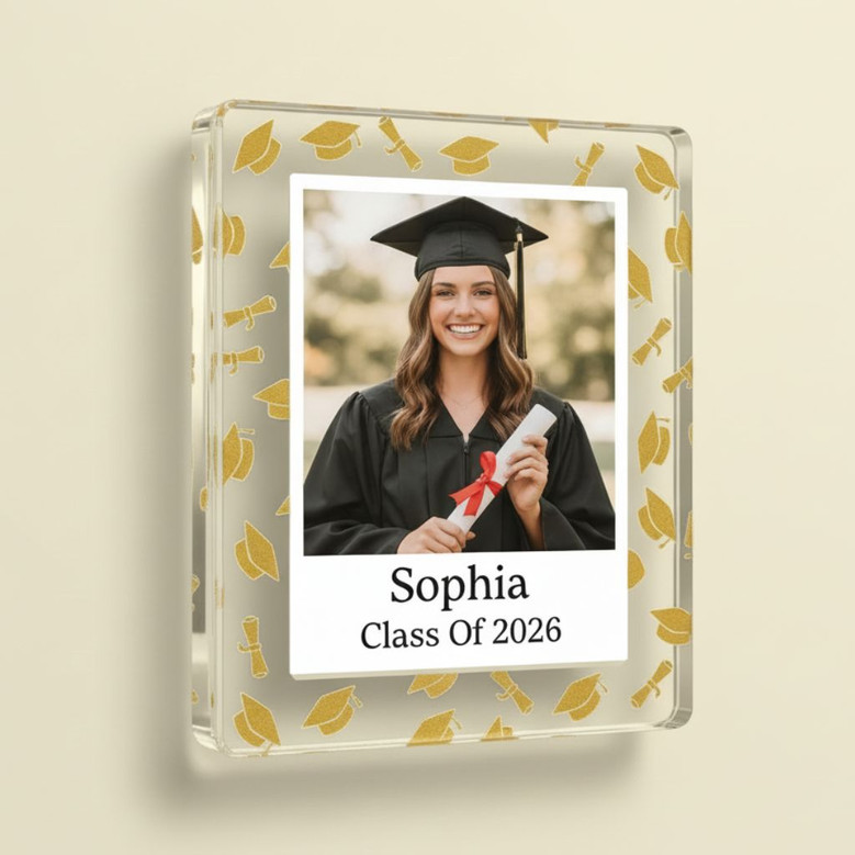 Celebrate Graduation Success Custom Acrylic Photo Magnet Keepsake