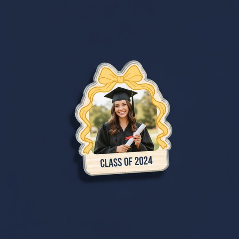 Celebrate Your Success with a Bow Graduation Acrylic Photo Magnet