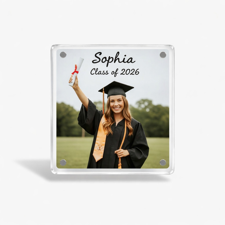 Graduation Memories Custom Acrylic Photo Magnet Frame Gift