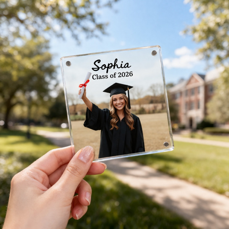 Graduation Memories Custom Acrylic Photo Magnet Frame Gift