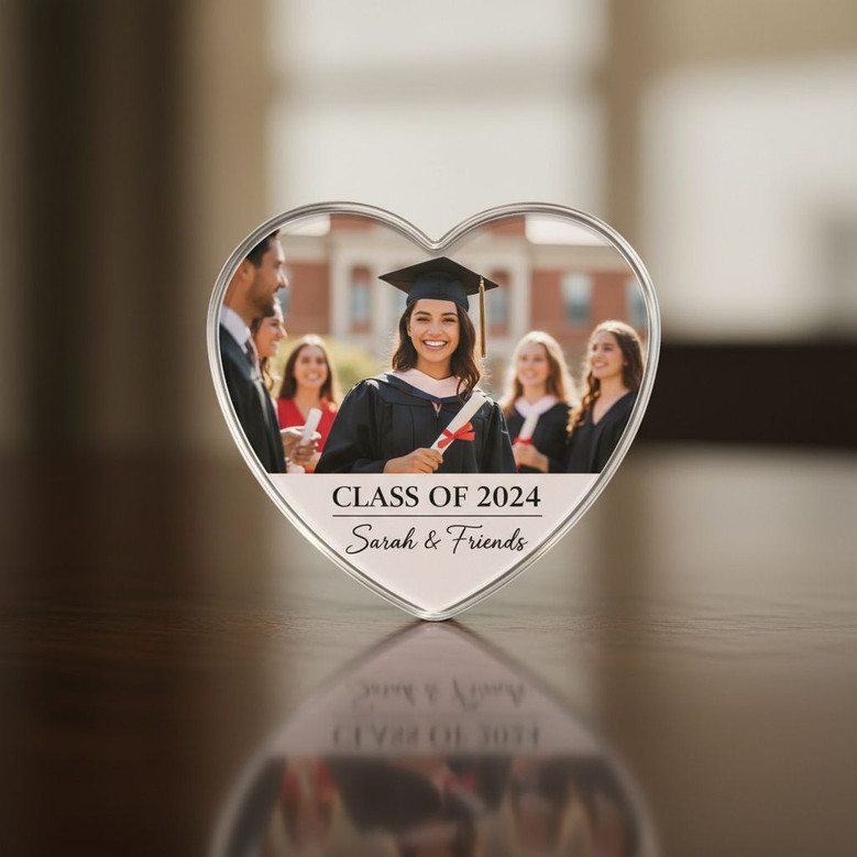 Heartfelt Memories Custom Heart Acrylic Photo Magnet Keepsake