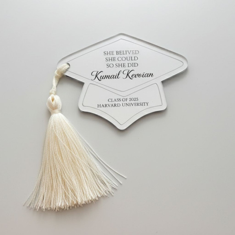 Mirror Cap Graduation Favor Custom Acrylic Photo Magnet Keepsake
