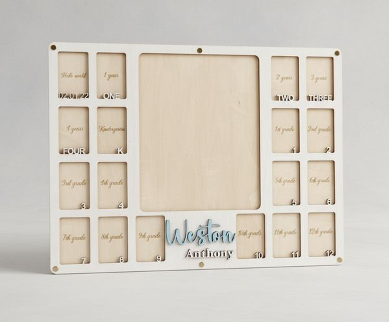School Year Milestone Photo Frame - Birth to Graduation Memories School Year Milestone Photo Frame - Birth to Graduation Memories