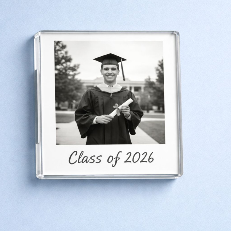 Vintage Graduation Custom Acrylic Photo Magnet Keepsake
