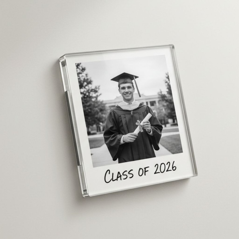 Vintage Graduation Custom Acrylic Photo Magnet Keepsake