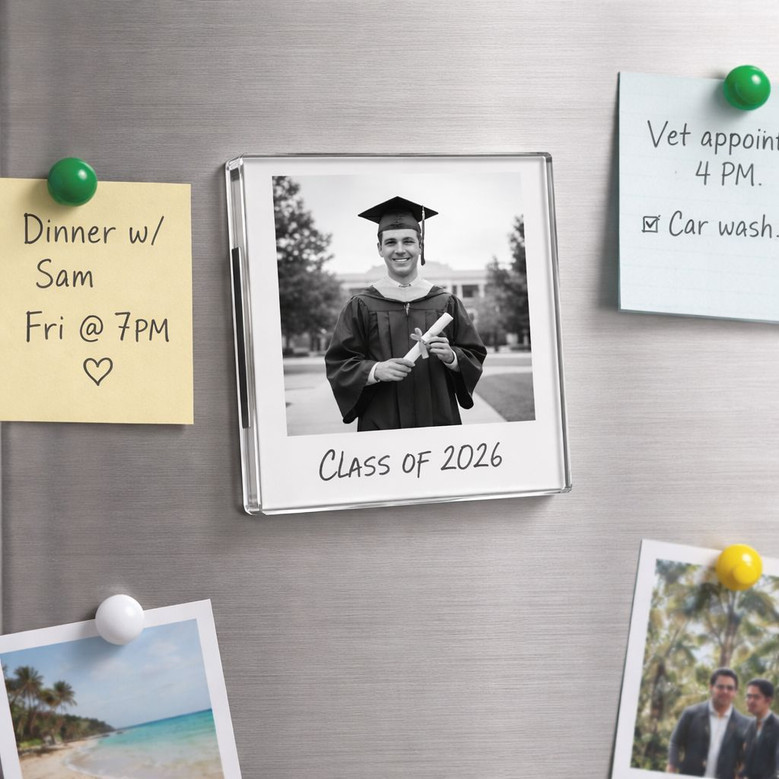Vintage Graduation Custom Acrylic Photo Magnet Keepsake