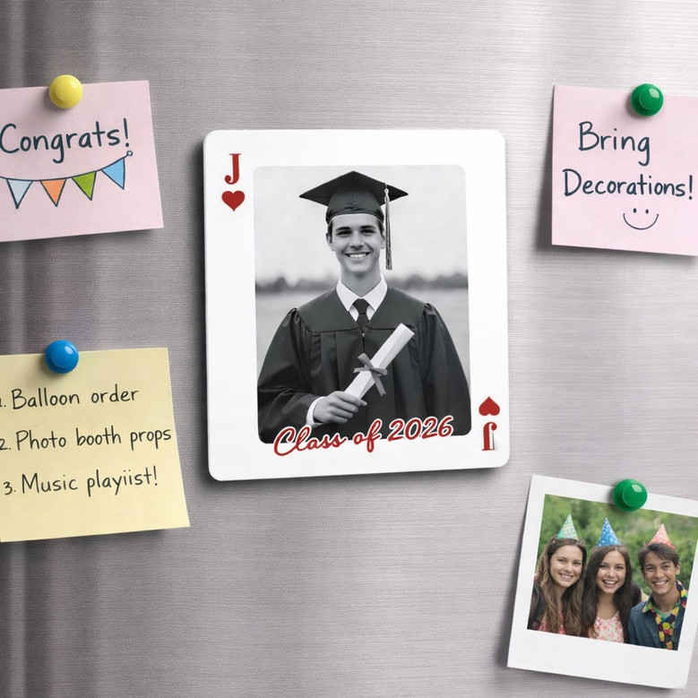 Your Grad Winning Play Custom Card Style Acrylic Photo Magnet