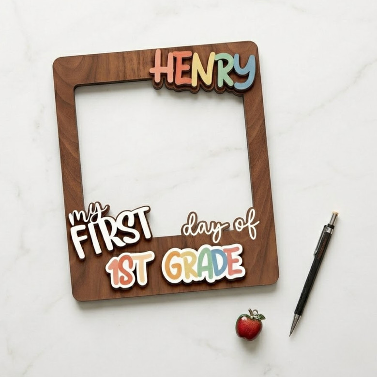 Cherish Every Grade - Personalized School Year Photo Frame Prop