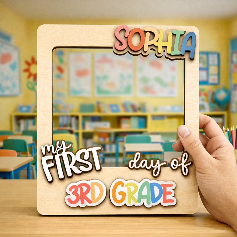 Cherish Every Grade - Personalized School Year Photo Frame Prop