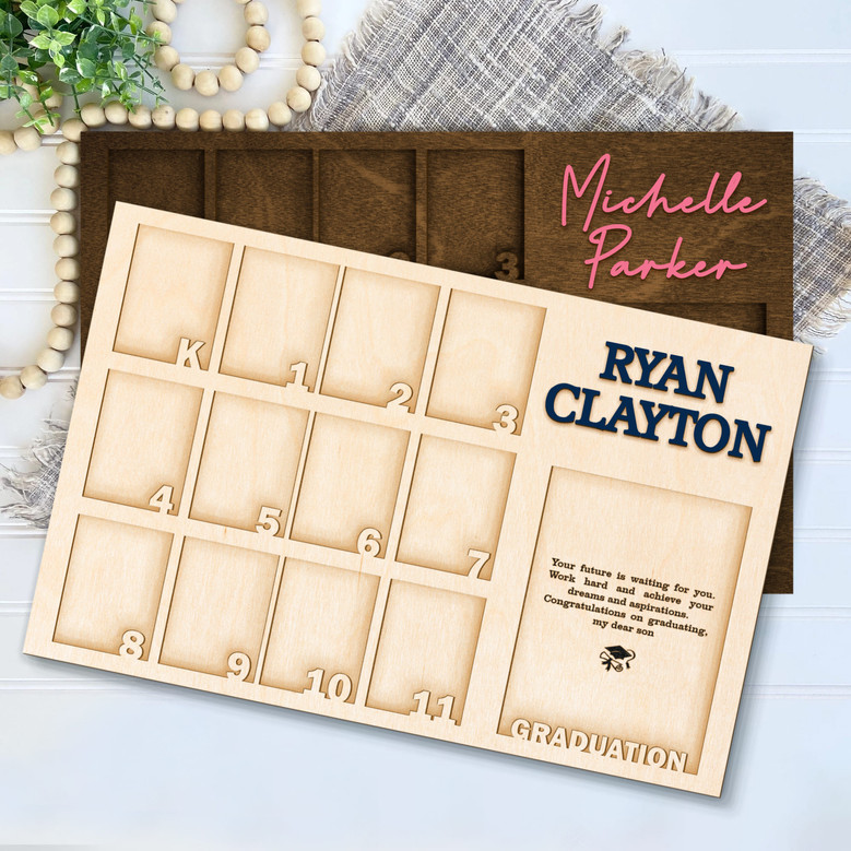 Cherish Every Grade - School Year Milestone Photo Frame Keepsake