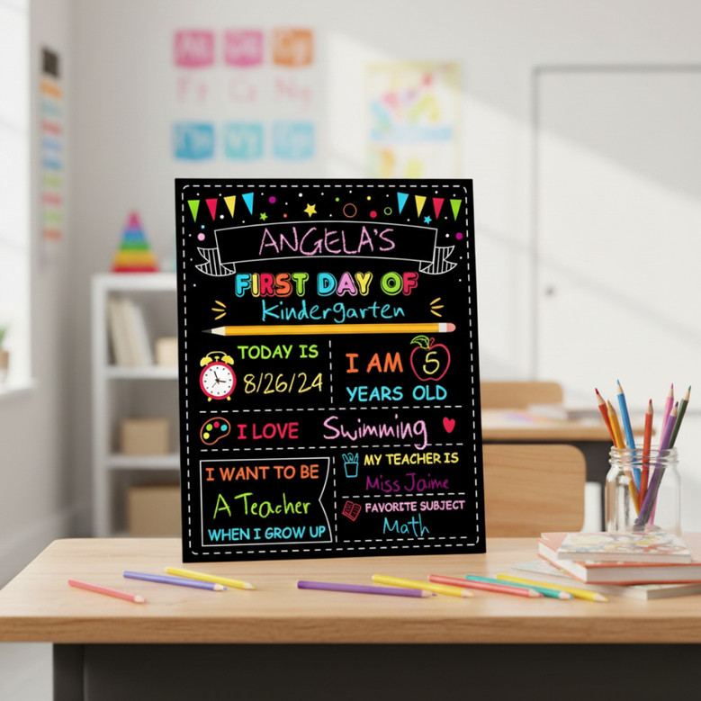 Capture Vibrant Moments - Washable Pre-K School Board Sign Prop Capture Vibrant Moments - Washable Pre-K School Board Sign Prop