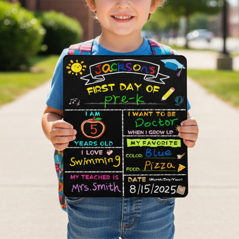 Cherish Every Grade - First and Last Day School Board Sign Prop