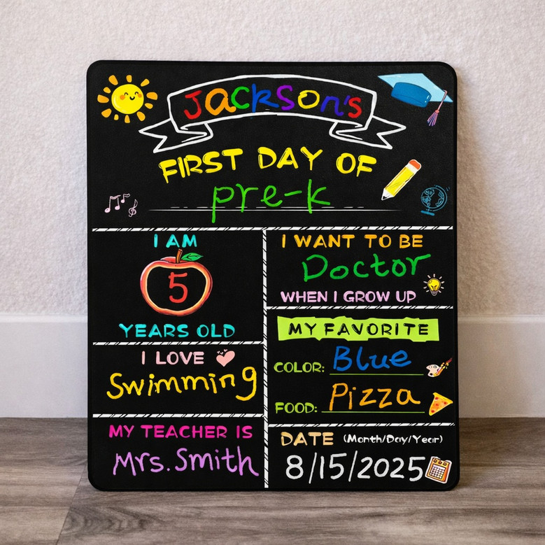 Cherish Every Grade - First and Last Day School Board Sign Prop