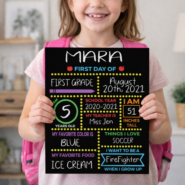 Cherish Every Grade - Reusable Reversible School Board Sign Prop
