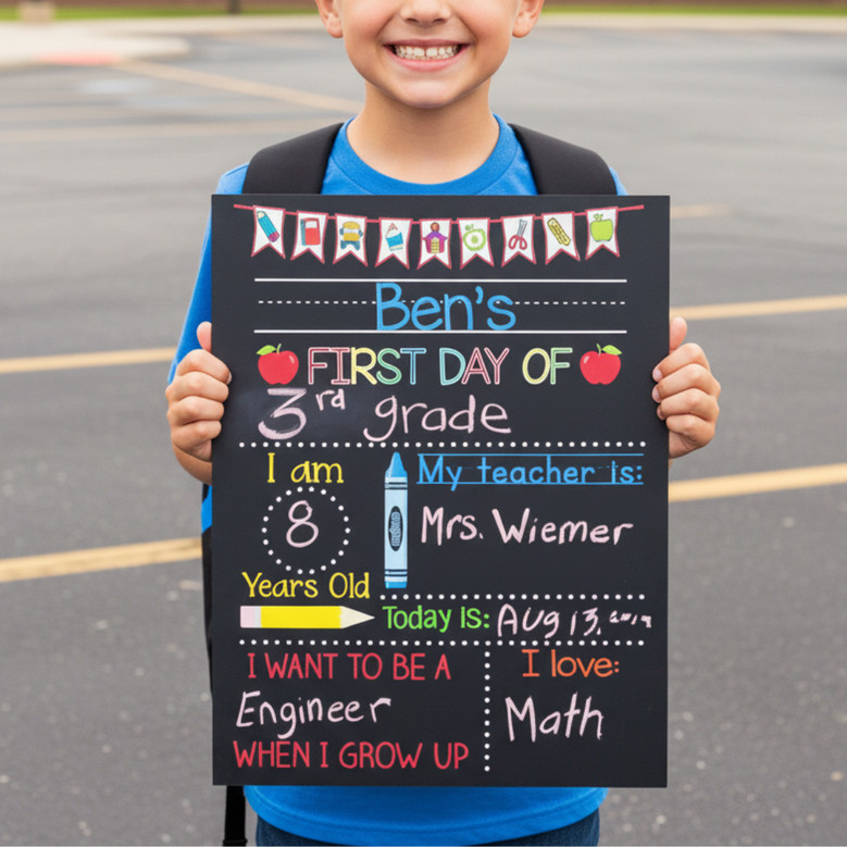 Cherish Every Grade - Reusable School Board Sign Milestone Prop Cherish Every Grade - Reusable School Board Sign Milestone Prop