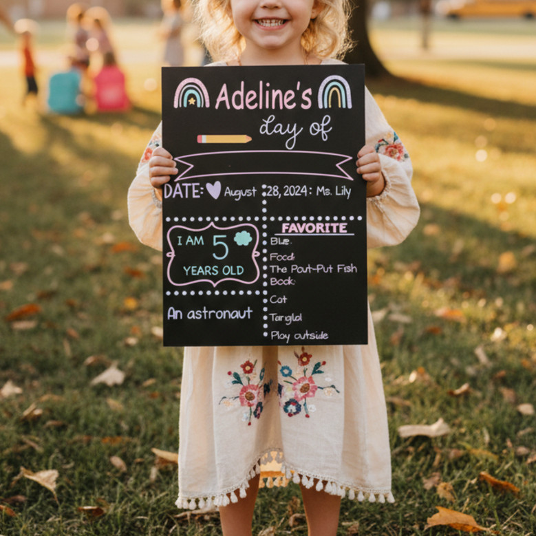 Cherish Growing Years - Boho Rainbow School Board Sign Prop Cherish Growing Years - Boho Rainbow School Board Sign Prop
