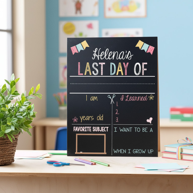 Cherish the Memories - Reusable School Board Sign for Every Grade
