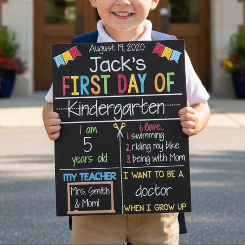Cherish the Memories - Reusable School Board Sign for Every Grade