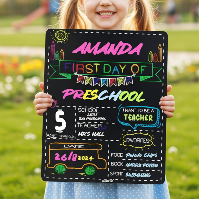 Cherished Memories - Personalized School Board Sign for Students Cherished Memories - Personalized School Board Sign for Students