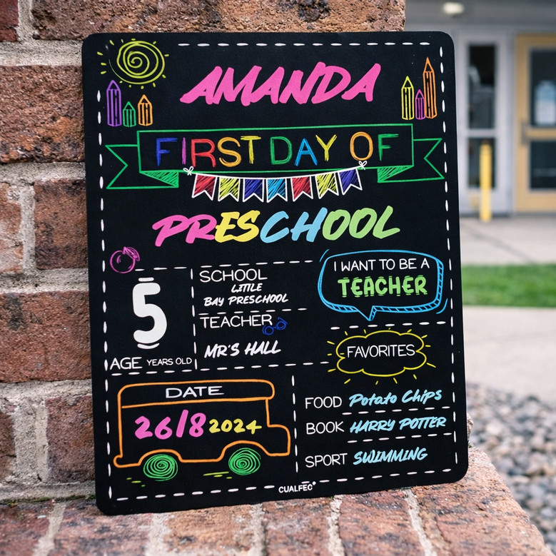 Cherished Memories - Personalized School Board Sign for Students Cherished Memories - Personalized School Board Sign for Students