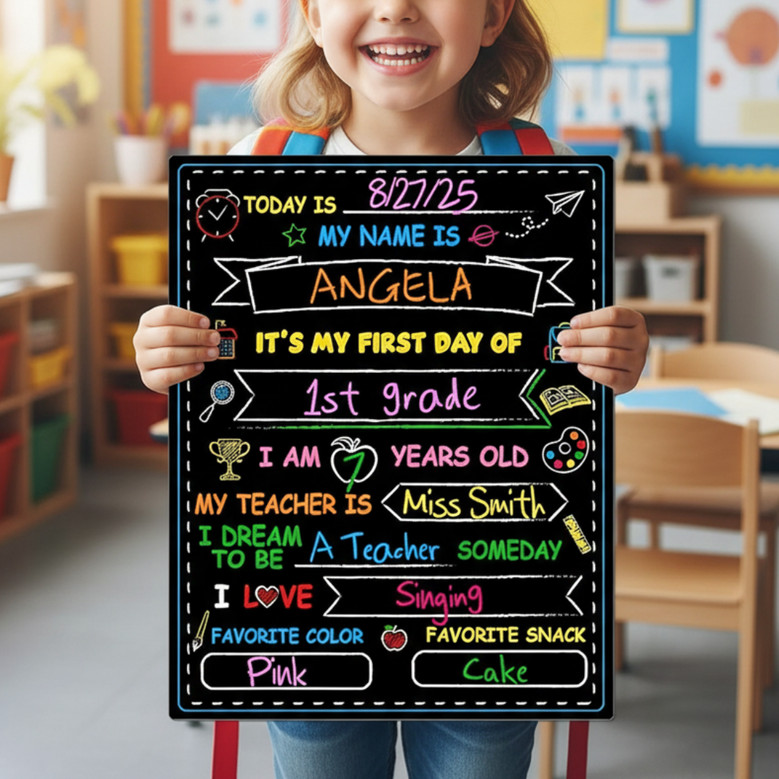 Custom Milestones - Kids First and Last Day School Board Sign