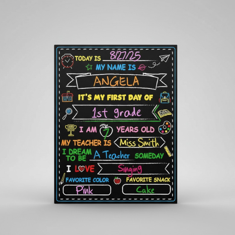 Custom Milestones - Kids First and Last Day School Board Sign